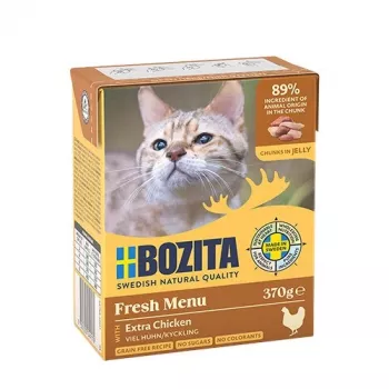 Bozita Fresh Menu Nassfutter für Katzen, Huhn in Gelee, 370 g
