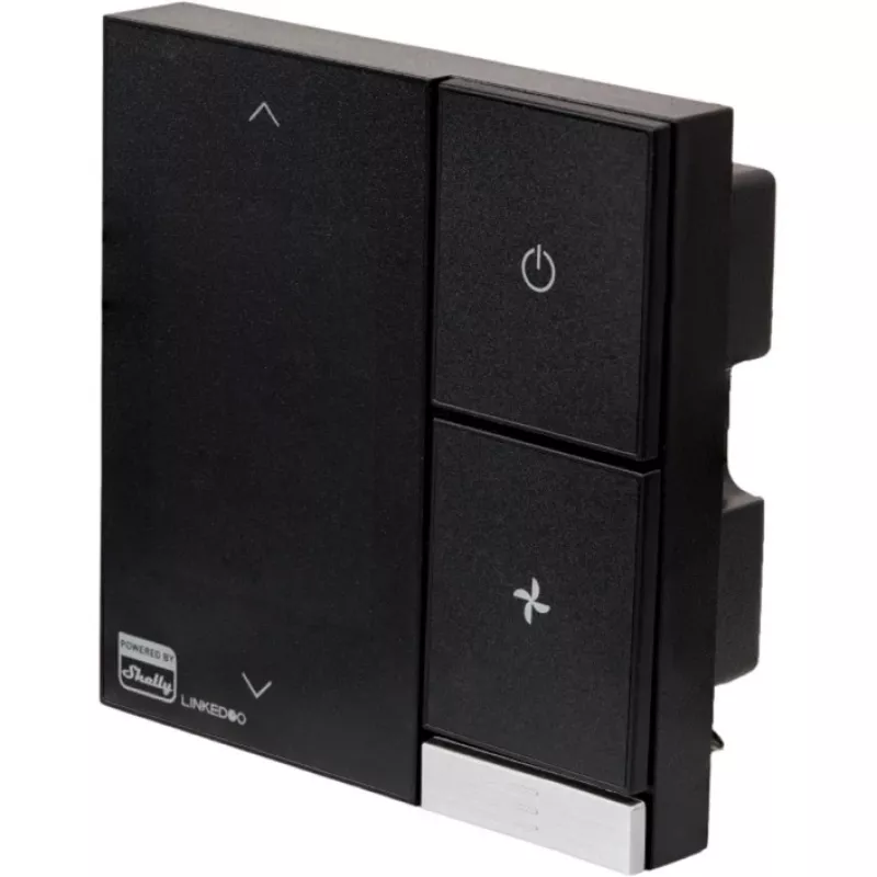Smart HVAC-Thermostat Shelly LinkedGo Schwarz – digitales WLAN (802.11b/g/n), 87×87×35 mm