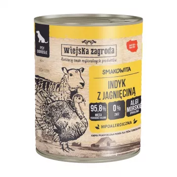 Nassfutter wiejskazagroda Truthahn mit Lamm, 800 g, adulte Hunde, gluten- & sojafrei