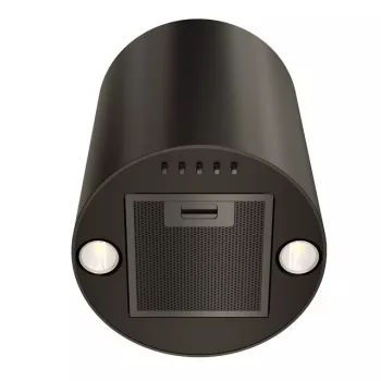 Extractor MAAN Elba Mini WPB 431 Dunstabzugshaube, schwarzer Stahl, 120–300 m³/h, Geräuschpegel 55–61 dB, Höhe 400 mm, elektronische Steuerung mit Anzeige und Fernbedienung