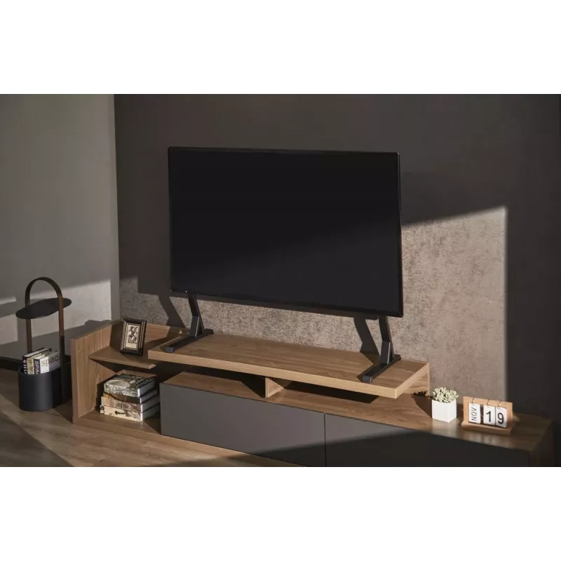 Boden-TV-Ständer GEMBIRD TVS-D90F-01 für 45–90 Zoll Fernseher, Stahl, feste Höhe, VESA 200x200–800x400, max. Belastung 60 kg, 970×800×525 mm