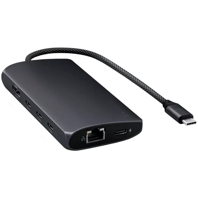 Satechi USB-C Multiport Adapter ST-P8KED — 6 Anschlüsse, unterstützt 8K-Auflösung