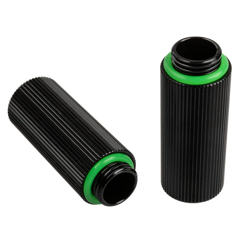 Adapter G1/4 Zoll Außengewinde auf G1/4 Zoll Innengewinde, BitsPower Touchaqua, gerade 40 mm, schwarz (2er-Pack)