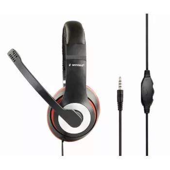 Kabelgebundenes Gaming-Headset GEMBIRD MHS-03-BKRD — binaural, ohrumschließend, 3,5 mm, 1,8 m Kabel, rot/schwarz