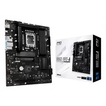 Mainboard ASRock B860 Pro-A — Intel B860 ATX, LGA 1851, DDR5, 4x DIMM, 256GB, 2.5Gb LAN, 1x M.2, 4x SATA III