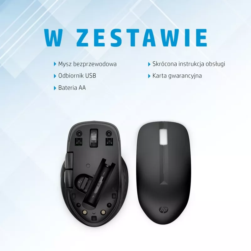 HP 435 Multi-Device Wireless-Maus, beidhändig, RF Wireless + Bluetooth, 4000 DPI, Schwarz