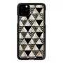 Smartphone-Hülle iKins für iPhone 11 Pro Max, schwarzes Pyramiden-Design, schützende Hartschale