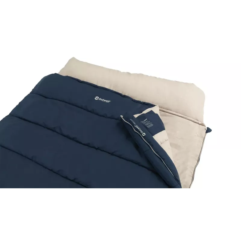 Schlafsack Outwell Contour Lux Double rechteckig Polyester, 1450×2200 mm, max. Benutzergröße 190 cm, blau