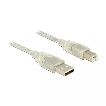 USB-Kabel DeLOCK 83892 USB 2.0 1m USB A USB B Transparent