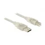 USB-Kabel DeLOCK 83892 USB 2.0 1m USB A USB B Transparent