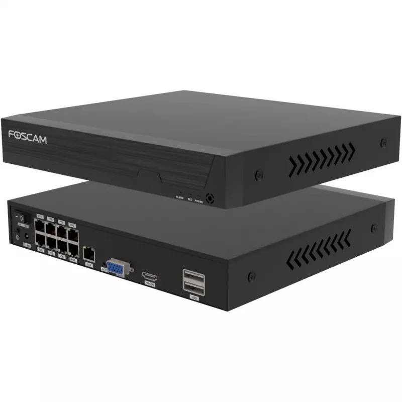 Überwachungskamera-Set Foscam FN9108E-B4-2T — 4 Kameras mit Rekorder, Schwarz