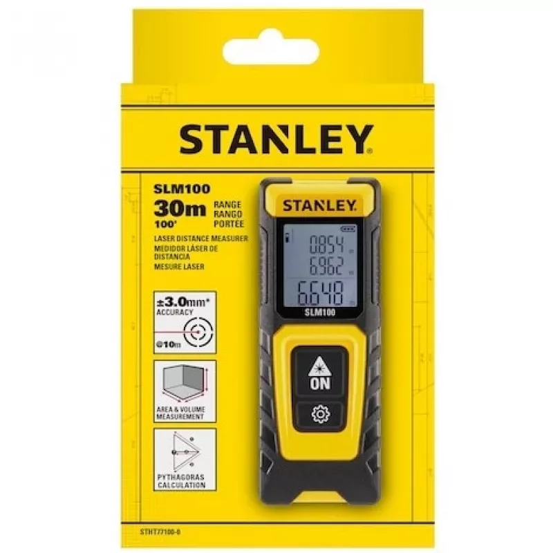 Entfernungsmesser STANLEY SLM100 — Laser-Reichweite 30 m, kompaktes Handmessgerät