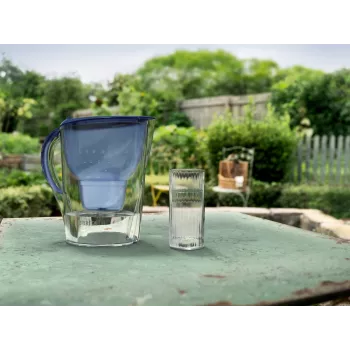 Wasserfilter-Kanne BRITA Marella XL mit 5 MAXTRA PRO Kartuschen, blau