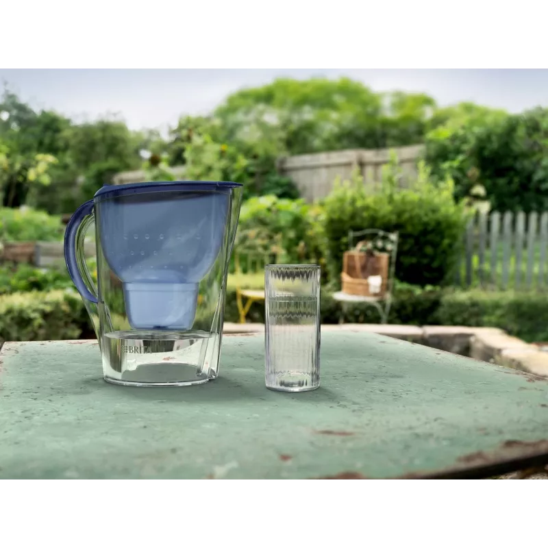 Wasserfilter-Kanne BRITA Marella XL mit 5 MAXTRA PRO Kartuschen, blau