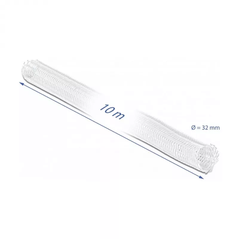 Geflechtschlauch DeLOCK 20820 10 m x 32 mm weiß
