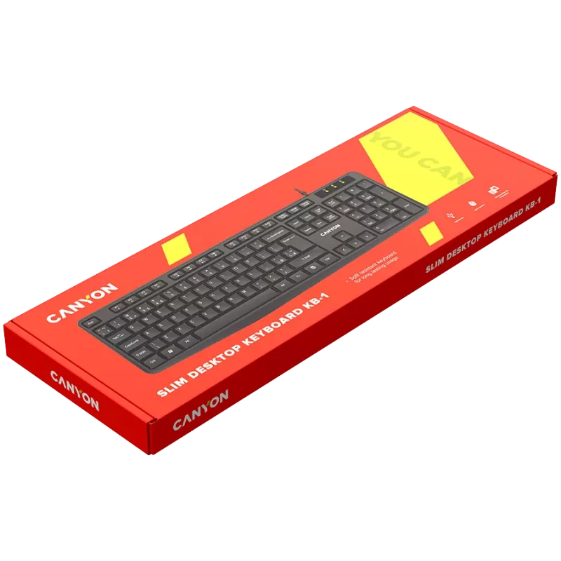 Kabelgebundene Tastatur CANYON KB-1 UK-Layout Schwarz
