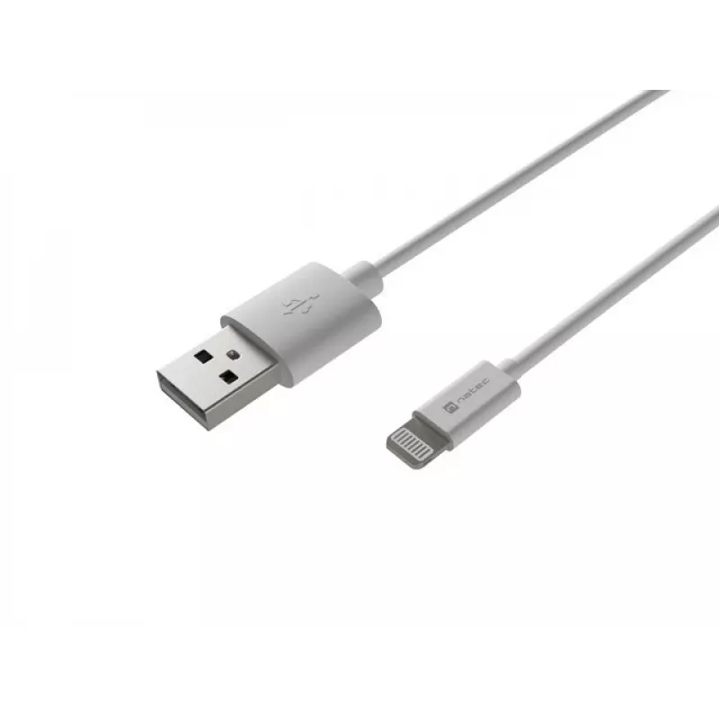 Natec Prati Lightning-Kabel (m)->USB-A (m) 2m MFi Weiß NKA-2149