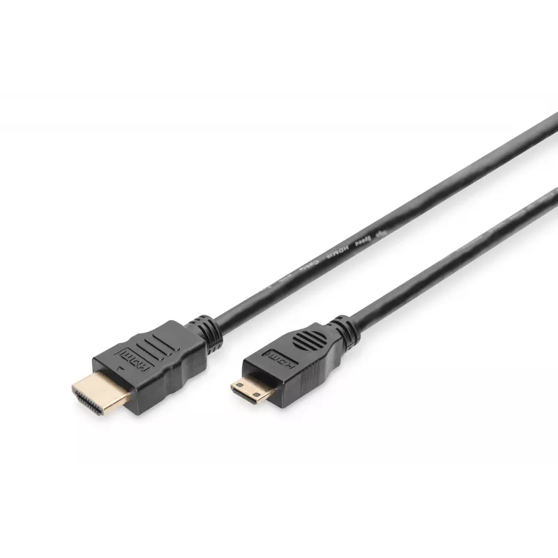 Digitus ASSMANN - Video-/Audiokabel - HDMI - 30 AWG - Mini-HDMI, 19-polig (M) - HDMI, 19-polig (M) - 3 m - Doppelte Isolierung - Schwarz (AK-330106-030-S)