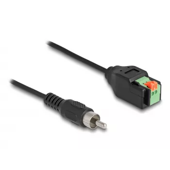 DeLOCK Kabel RCA-Stecker auf Klemmleistenadapter mit Drucktaste 15 cm