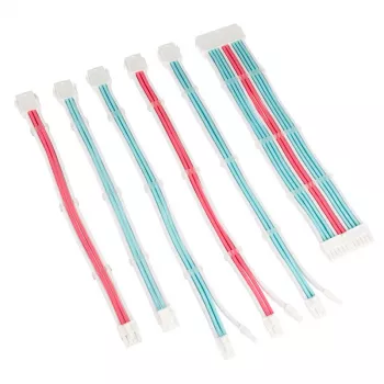 PC-Netzteil Gesleevte Kabelverlängerung Kit Kolink Core Adept – 6-teiliges Set, PET-Mantel, Kupferleiter, 20+4-Pin/8-Pin/4+4-Pin/3×6+2-Pin, 0,30–0,35 m