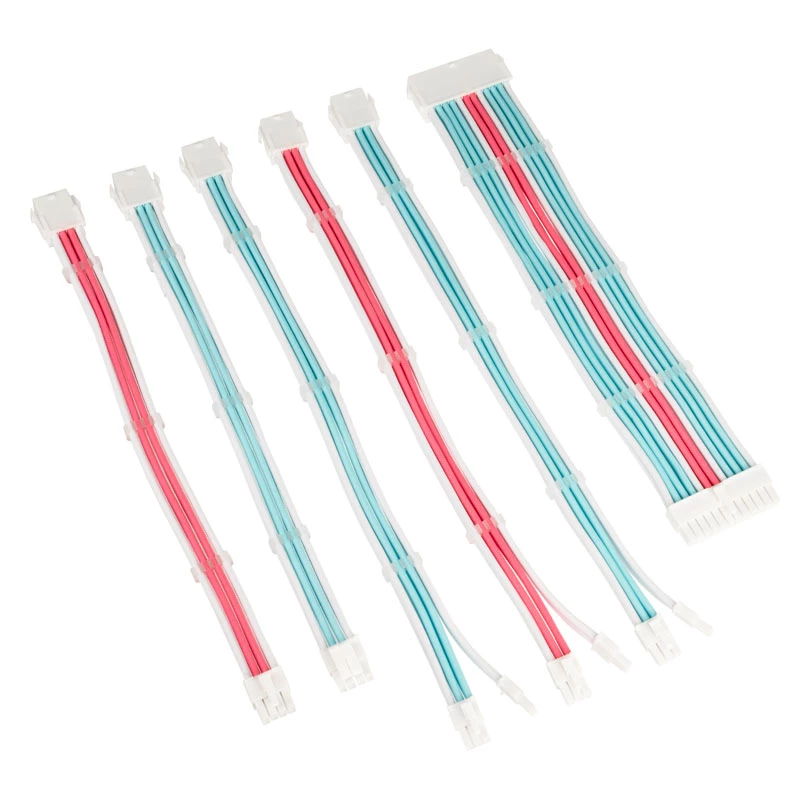 PC-Netzteil Gesleevte Kabelverlängerung Kit Kolink Core Adept – 6-teiliges Set, PET-Mantel, Kupferleiter, 20+4-Pin/8-Pin/4+4-Pin/3×6+2-Pin, 0,30–0,35 m