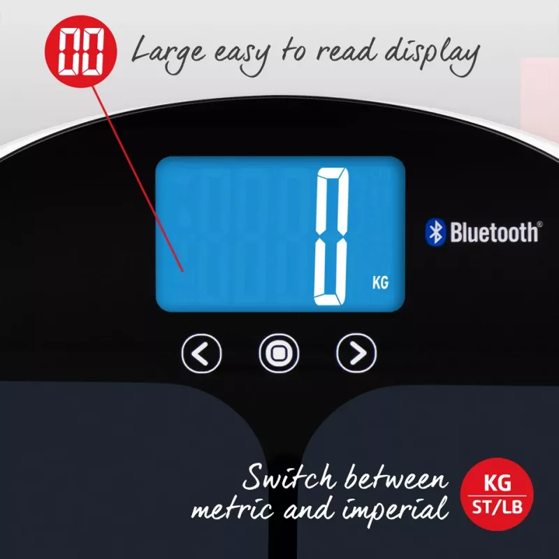 Personenwaage Salter 9192 BK3R Curve Bluetooth Smart Analyzer