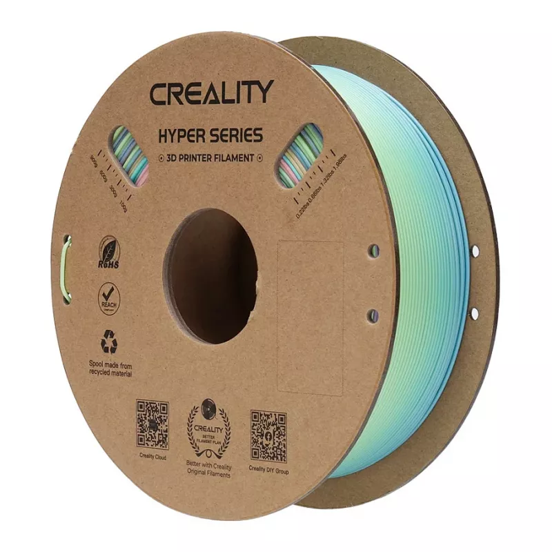 3D-Druck-Filament Creality PLA 1,75 mm, 1 kg – Blau/Grün/Pink (Creality 3301010424)