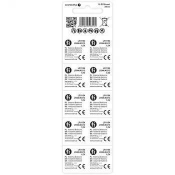 Alkaline-Knopfzelle everActive AG13 (LR44) — 10 Stück Packung