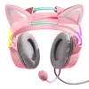 Headphones Onikuma X15Pro Gaming Headphones Pink Cat Ears