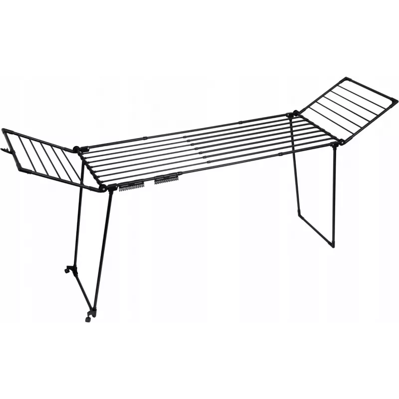Wäscheständer PROMIS MONZA ausziehbar groß schwarz - klappbar freistehend, H1160mm B2600mm T6000mm