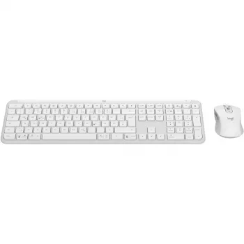 Logitech MK950 Signature Slim Tastatur Maus inklusive Office RF Wireless + Bluetooth QWERTZ Deutsch Graphite Weiß