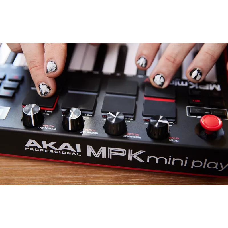 MIDI-Tastatur Akai MPK Mini Play Mk3 25 Tasten USB Schwarz Rot