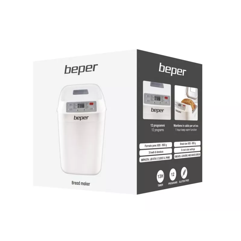 Brotbackautomat Beper BC.130 – 550 W, 12 Programme, 600–900 g Brote