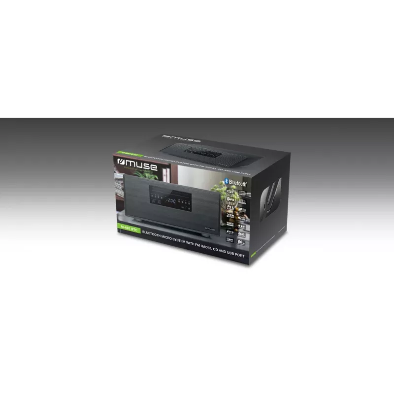 Muse | Bluetooth Micro System | M-692 BTC | Ja | 2 x 30 W | Bluetooth | Schwarz | NFC-Funktionen | Drahtlose Verbindung