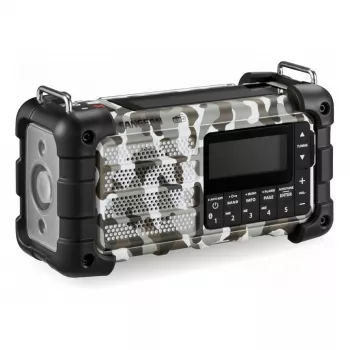 Tragbares Notfallradio Sangean MMR-99 DAB+ mit Handkurbel und Solarladung, Artic Camo