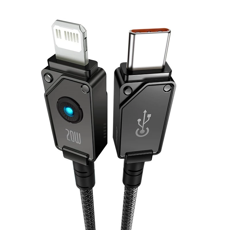 Baseus Unbreakable USB C-zu-iP-Kabel 2 m 20 W Schwarz