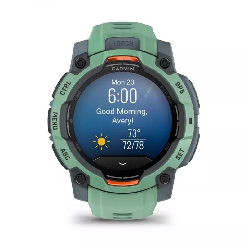 Garmin Instinct 3 AMOLED 3,05 cm (1,2) 45 mm Digital 390 x 390 Pixel Touchscreen Grün GPS (Satellit)