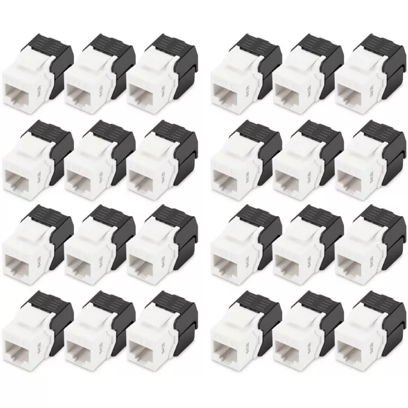 Digitus CAT 6 Keystone Jack ungeschirmt 24 Stück Flach Schwarz Weiß RJ-45