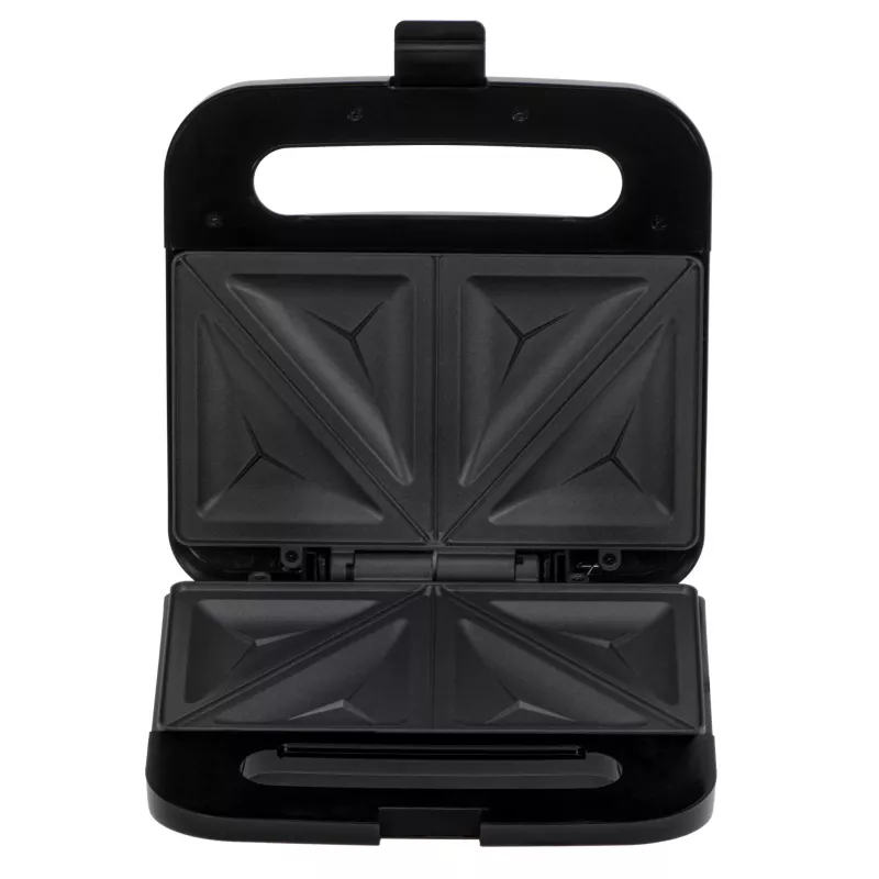Sandwichmaker Adler AD 3076 — 1000 W kompakter Tisch-Sandwichmaker, schwarz/silber
