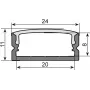 U-Profil für LED-Streifen EUROLITE 51210970, 20 mm, schwarz, 2 m