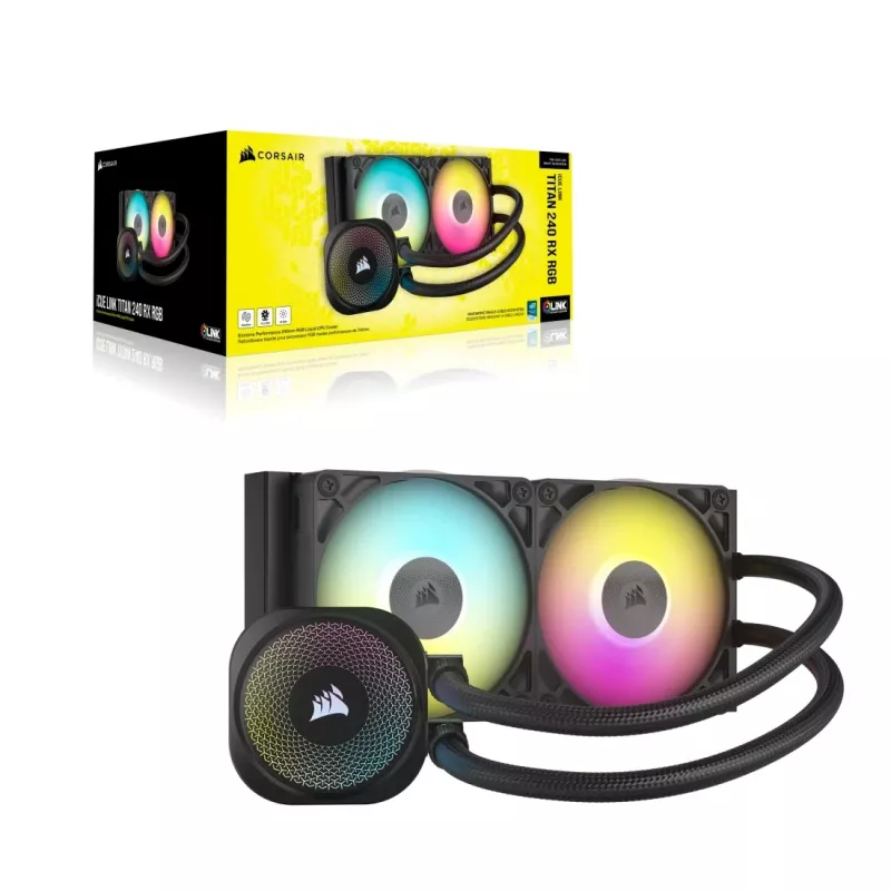All-in-One-Flüssigkeitskühler Corsair iCUE LINK TITAN RX RGB 12 cm Schwarz