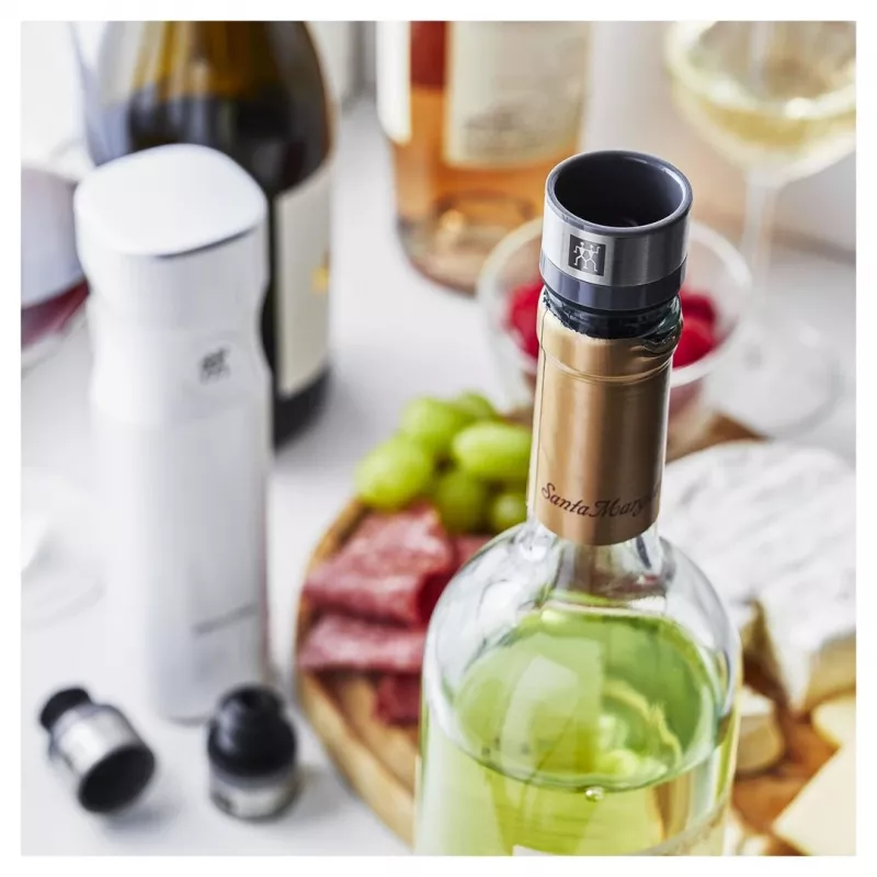 Weinkonservierungspumpe ZWILLING FRESH & SAVE – Pumpenkopf für Vakuumstopfen, grau, Ø 3 cm, Höhe 40 mm, Set mit 3 Stück
