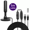 TV-Antenne QOLTEC DVB-T2 28 dBi mit Signalverstärker, Innen-/Außenempfang