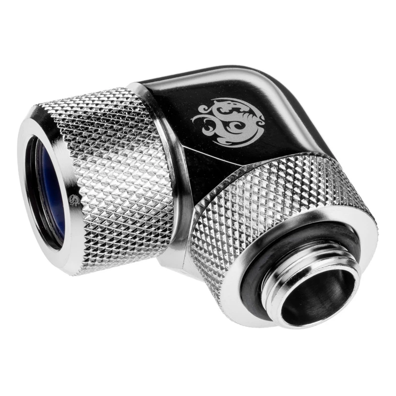 Rohrleitung für Computer-Wasserkühlung BitsPower BP-E90RMLA14 — Messing, 14 mm Durchmesser, Silber
