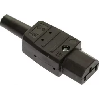 as - Schwabe IEC Gerätestecker, gerade Polzahl: 3 10 A Schwarz 62081 1 St. (62081)