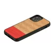 Schutz-Handyhülle Man and Wood für iPhone 12 mini – Fischgrätmuster azalea Schwarz