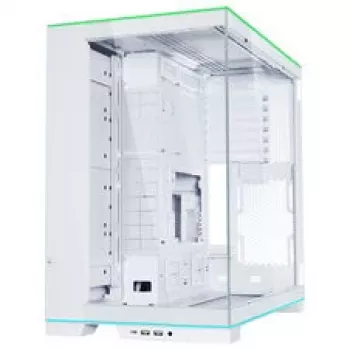 Lian Li O11 Dynamic EVO RGB PC-Gehäuse-Bundle, Midi-Tower, ARGB, gehärtetes Glas + 6x UNI FAN SL-INF Reverse Blade Lüfter - Weiß