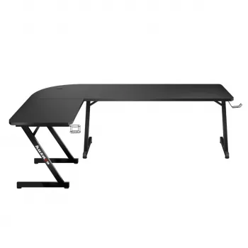 Ecktisch Huzaro Hero 7.0 Schwarz – Eckschreibtisch, Carbonfaser-Tischplatte 1540×1170×725 mm, Aluminiumgestell, 1,5 cm Plattenstärke