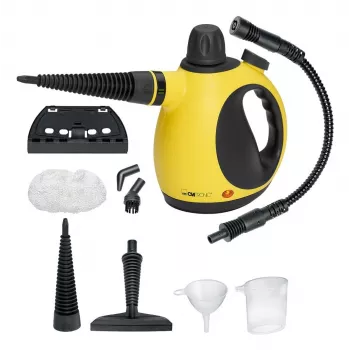 Tragbarer Dampfreiniger CLATRONIC DR 3653 — 0,25 L Wassertank, 1050 W, 3,5 bar, 5 m Kabel, gelb