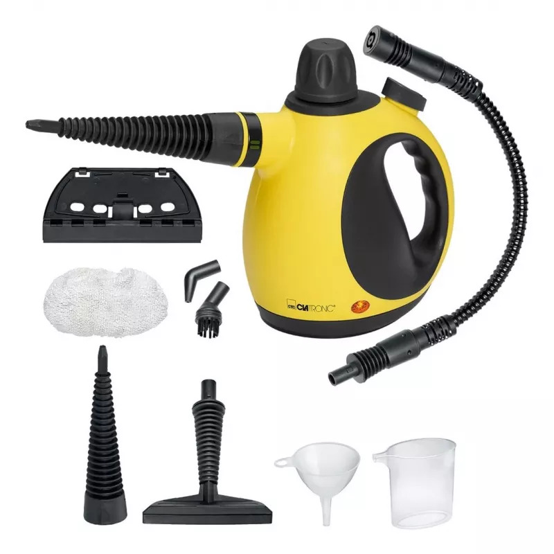 Clatronic DR 3653 Tragbarer Dampfreiniger, 0,25 l, 1050 W, schwarz/gelb